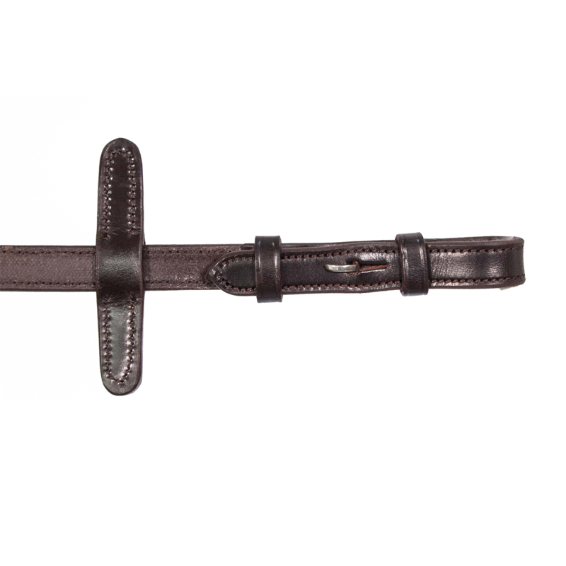 Henry James Large Pimple Hybrid Rubber Reins with Leather Stoppers - Brown-1